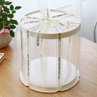 Boîte à gâteau transparente en plastique de gros format, emballage carré transparent pour gâteaux de mariage, idéal pour les pâtisseries