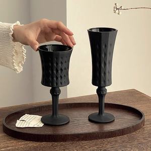 Copa de champán en relieve con diamante negro de lujo, Copa Vintage de cristal, copa de champán de vino <span class=keywords><strong>dulce</strong></span> - Product Image 2