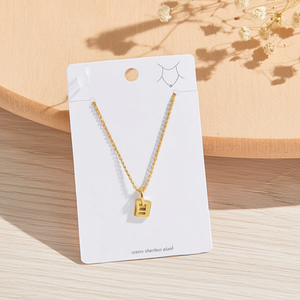 Collar con Colgante de Letra E en Acero Inoxidable, Chapado en Oro, Joyería de Moda Unisex - Product Image 2