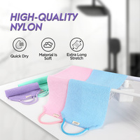 Exfoliante Corporal de Nailon Ecológico, Exfoliante de Espalda Extra Largo, Toallita para Ducha, Limpieza Profunda de Poros