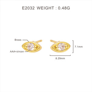 Per <span class=keywords><strong>Foxi</strong></span> donna alla moda 18K placcato in oro malocchio Design ipoallergenico in ottone orecchini per regalo principale in pietra zircone all'ingrosso - Product Image 6