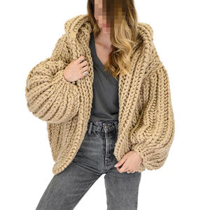 Personnalisé lâche paresseux vent à capuche cardigan <span class=keywords><strong>pull</strong></span> décontracté tricoté <span class=keywords><strong>pull</strong></span> pour les femmes - Product Image 6