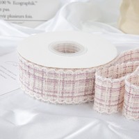Ruban en tweed vintage de haute qualité, 3,8 cm, 10 yards, bord effiloché, pour emballage cadeau et décoration de bouquets
