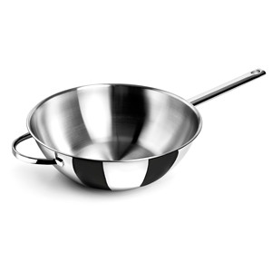 Wok in acciaio inossidabile da 12 pollici con manico lungo per cucinare in frusta - Product Image 1