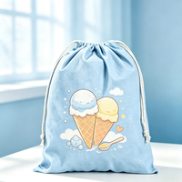 Pochette pliable pratique en toile avec cordon de serrage, écologique et réutilisable, personnalisable pour paniers-cadeaux et petits articles quotidiens