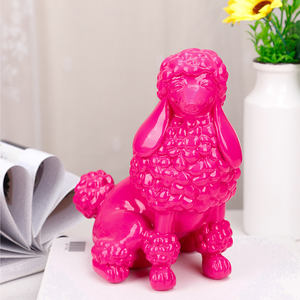 Redeco Nieuw Ontwerp Schattig Kleurrijk Poedelbeeld Ornament Hars Hondenbeeldje Voor Geschenken Huisdecoratie - Product Image 1