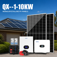 1KW 5KW 10KW Hybrid-Solarstromsystem QX--1-10KW Komplett mit Lithium-Ionen-Batterie und Monokristallinen PV-Modulen für Zuhause