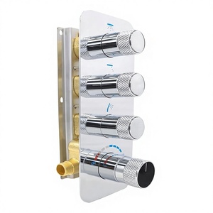 Robinet de douche intelligent 4 voies à bouton-poussoir, mitigeur dissimulé à 4 sorties, multifonctionnel, contrôle <span class=keywords><strong>du</strong></span> débit - Product Image 2