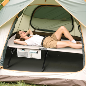 Cama Plegable Portátil para Camping, Soporta 300 LBS, Color Gris Plateado, con <span class=keywords><strong>Bolsa</strong></span> <span class=keywords><strong>de</strong></span> Transporte y Bolsillo Lateral, Cama Plegable para <span class=keywords><strong>Dormir</strong></span> en Camping y en Casa - Product Image 4
