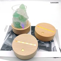 OEM/ODM Veilleuse LED décorative pour chambre à coucher Corps en bois Acrylique Base lumineuse Usine Petite quantité Vis de personnalisation