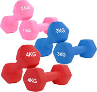 Ensemble d'haltères hexagonales en néoprène, 3 paires, haltères en néoprène antidérapants, forme hexagonale anti-roulement, entraînement de force à domicile
