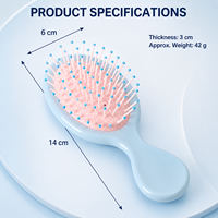 Sikat Rambut Mini Air Cushion Grosir, Sisir Pijat Anti Kusut Portabel untuk Perjalanan dengan Pin Bulat untuk Wanita, Anak Perempuan, Anak-Anak, Logo Custom