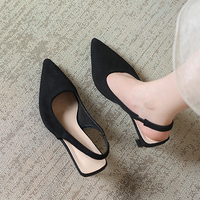 Chaussures pour femmes, style classique, bout pointu, confortables, douces, été, nouvelle collection, design rétro polyvalent, talons fins en PU