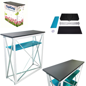 Comptoir modulaire pliable avec structure en aluminium/acier et couverture graphique réutilisable - Product Image 1