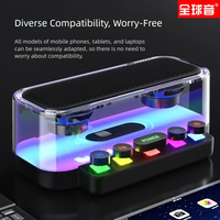 Haut-parleur auxiliaire Z6 avec boîtier en verre et plastique, étanche, subwoofer puissant, pour jeux et usage domestique, éclairage LED RGB, commande vocale