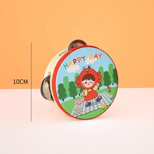 10 cm trẻ em âm nhạc Đồ chơi giáo dục phim hoạt hình <span class=keywords><strong>mini</strong></span> nhạc cụ ĐÁNH TRỐNG tay bé Quà Tặng bằng gỗ Tambourine - Product Image 5