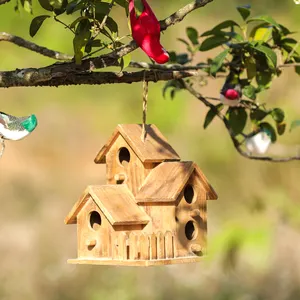 Handmade Natural Materials 3 Bird House Wooden Crafts Bird Houses
