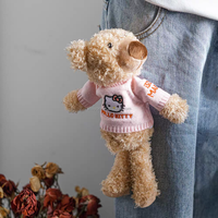Jouets en peluche personnalisés mignons en forme de mini ours en peluche pour tasse à café, paille, sac à dos, accessoires de charme