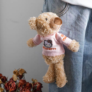 定制可爱卡通迷你泰迪熊毛绒毛绒动物玩具咖啡杯吸管背包魅力配件 - Product Image 4