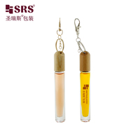 Bouteille à bille en verre de 10 ml avec bouchon à crochet en bois pour huile essentielle