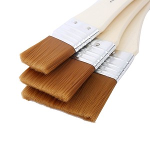 Ensemble <span class=keywords><strong>de</strong></span> 3 pinceaux plats en nylon professionnels Keep Smiling avec manche en bois, pinceaux pour peintres à l'huile et à l'aquarelle, pinceaux pour artistes - Product Image 5