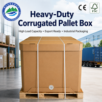 Conteneur de stockage en carton ondulé recyclable de 1000 L avec couvercle