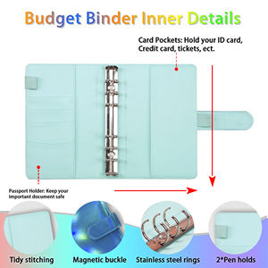 Cuaderno de carpeta de plan de efectivo A6 personalizado más vendido de fábrica con libro de presupuesto de bolsa de archivo con cremallera transparente personalizado - Product Image 4