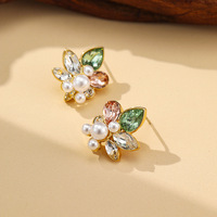 Anting Bunga Mori Musim Panas Berlapis Emas Tembaga, Anting Mutiara Bernuansa Mewah dan Anggun