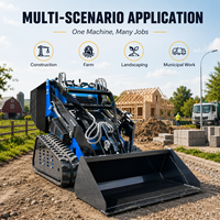 Chargeuse compacte sur chenilles LOGWAY approuvée par l'EPA avec joystick facile à utiliser pour l'agriculture, le jardinage et les travaux sur chantier