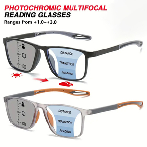 Lunettes de <span class=keywords><strong>soleil</strong></span> progressives multifocales anti-lumière bleue pour presbytie, unisexes, photochromiques, à double usage (loin et près), avec zoom pour la lecture - Product Image 5