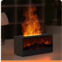 Diffuseur d'arômes ultrasonique avec effet de flamme LED, humidificateur et diffuseur de parfum, style rétro européen pour foyer