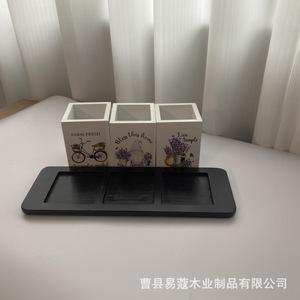 Wooden Knife Fork <b>Storage</b> <b>Box</b> Rectangle Multifunction Tableware <b>Kitchen</b> Countertop Organizer Rack - Product Image 4