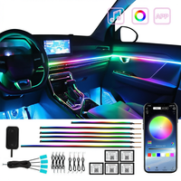 64 Farben Multi-Modus Schallgesteuerte RGB Dekorative Ambientebeleuchtung Auto Acryl-Lichtstreifen Armaturenbrett-Dekorationslampe 12V 36W