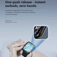 Presentamos el Nuevo Modelo T1, Audífonos Inalámbricos Dos en Uno con Reloj Inteligente para Llamadas Bluetooth, Funciones de Fitness, Correa de Silicona, IP67