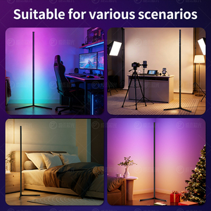 Lampe de sol d'angle intelligente LED RGB avec support, éclairage d'ambiance à changement de couleur étanche IP65 pour la décoration intérieure de la maison et de la chambre - Product Image 5