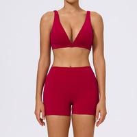 Nouvel Arrivage Ensemble de Yoga 2 Pièces Grande Taille pour Femme : Soutien-Gorge et Short de Compression Séchage Rapide, Doux comme du Beurre, Confortable pour l'Extérieur
