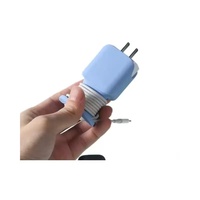 Funda Protectora de Silicona para Cargador con Enrollador de Cable, Cubierta 3 en 1 para Adaptador de Corriente USB-C de 20W para iPhone, Organizador de Cables