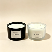 Bougie parfumée en gros, grande taille, 3 mèches, cire de soja naturelle, pot en verre, aromathérapie, longue durée de combustion, décoration intérieure, logo et parfum personnalisés