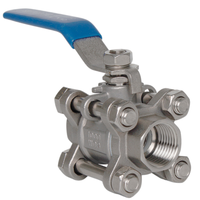 Vanne à boisseau sphérique B3 à passage plein, à brides, filetage BSP NPT, en acier inoxydable SS304, joint PTFE, extrémité filetée, haute pression, 1/2, gaz haute température, garantie 1 an