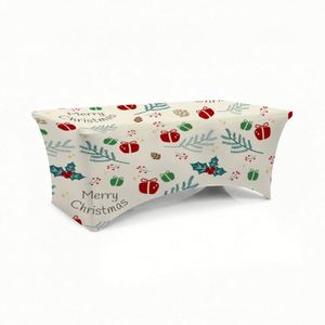 Arched Stretch Simple Polyester Durable Wrinkle-Free Customizable Solid Pattern Dye Sublimation Printed <b>Table</b> Cover 6FT - Product Image 2