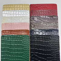 Tela de PU Brillante con Patrón de Cocodrilo, Cuero Sintético de Cocodrilo en Rollos para Bolsos, Carteras, Cinturones, Prendas de Vestir, Ecológico