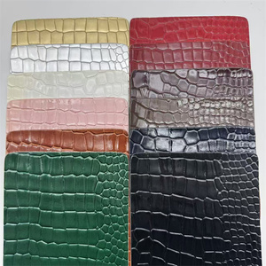 Metallic Crocodile Embossed <strong>PU</strong> <strong>Leather</strong> with High Gloss and Consistent Reflection for Footwear and Handbags Bulk Production - Product Image 1