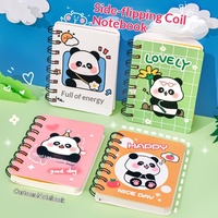 Carnet de notes mini INS Panda dessin animé à spirale, mignon et portable, format A7, avec texte inspirant, idéal pour les étudiants