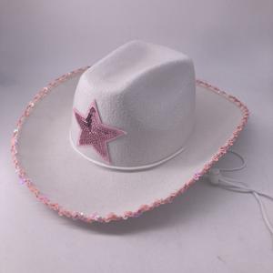 Chapeau de cow-boy personnalisé pour enfants, décoré de sequins en forme d'étoile, idéal pour les fêtes d'anniversaire en extérieur, disponible en tailles enfant, vente en gros - Product Image 6