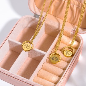 Nouveau Spinner collier du zodiaque <span class=keywords><strong>chinois</strong></span> 18K véritable plaqué or en acier inoxydable rotatif astrologie bijoux 12 colliers <span class=keywords><strong>Horoscope</strong></span> - Product Image 4