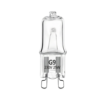 Ampoule halogène Quartz G9 220V-240V 18W 25W 40W Mini en verre à 2 broches, petite ampoule résistante à la chaleur pour four et lustre