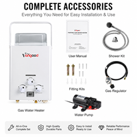 Chauffe-eau portable sans réservoir à gaz propane certifié CE pour camping-car, caravane, douche extérieure