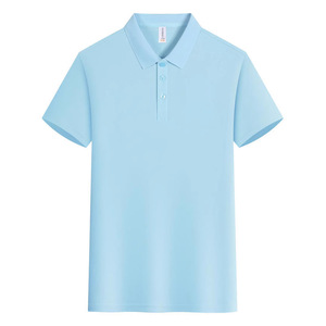 เสื้อโปโลผ้าไอซ์ซิลค์คอตตอนแบบสั่งทำพิเศษ แขนสั้น สีพื้น ซับเหงื่อ ระบายอากาศ ใส่ได้ทุกวัน ใช้เป็นยูนิฟอร์มหรือเสื้อผ้าส่งเสริมการขาย - Product Image 3