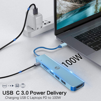 Hub USB C Multipuerto VCOM de 5 Gbps, Estación de Acoplamiento para Computadora, HDMI 4K, Carga PD3.0 de 100 W, Lector de Tarjetas SD y TF