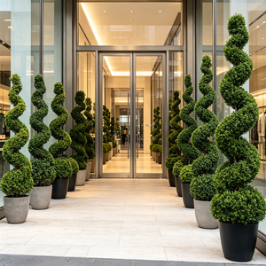 Arbre artificiel en buis en spirale en gros, plante artificielle torsadée en pot pour projets d'aménagement paysager de villas, hôtels, halls d'entrée et centres commerciaux - Product Image 5